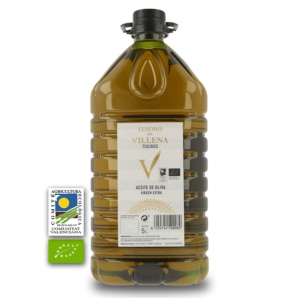 Aceite De Oliva Tesoro De Villena 5l Virgen Extra Ecológico